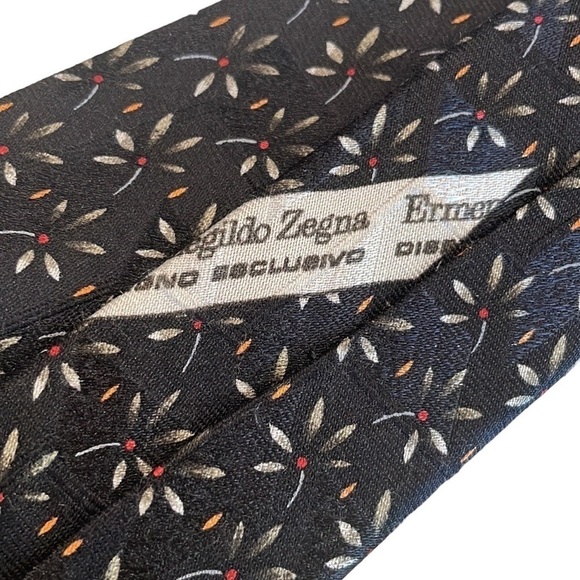 Ermenegildo Zegna Abstract Flower Design Black - Picture 4 of 4